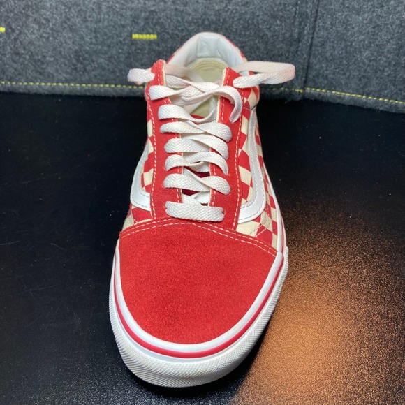 Vans Old Skool Red Checkerboard Suede Casual Skate Shoes Men's Size 6.5 W 8 - Picture 9 of 12